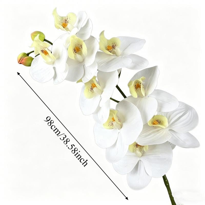 1Pcs 9-Head Flowers 38inch Artificial Butterfly Orchid Bouquet Artificial Flowers for Wedding Decoration Home Garden Room Decor