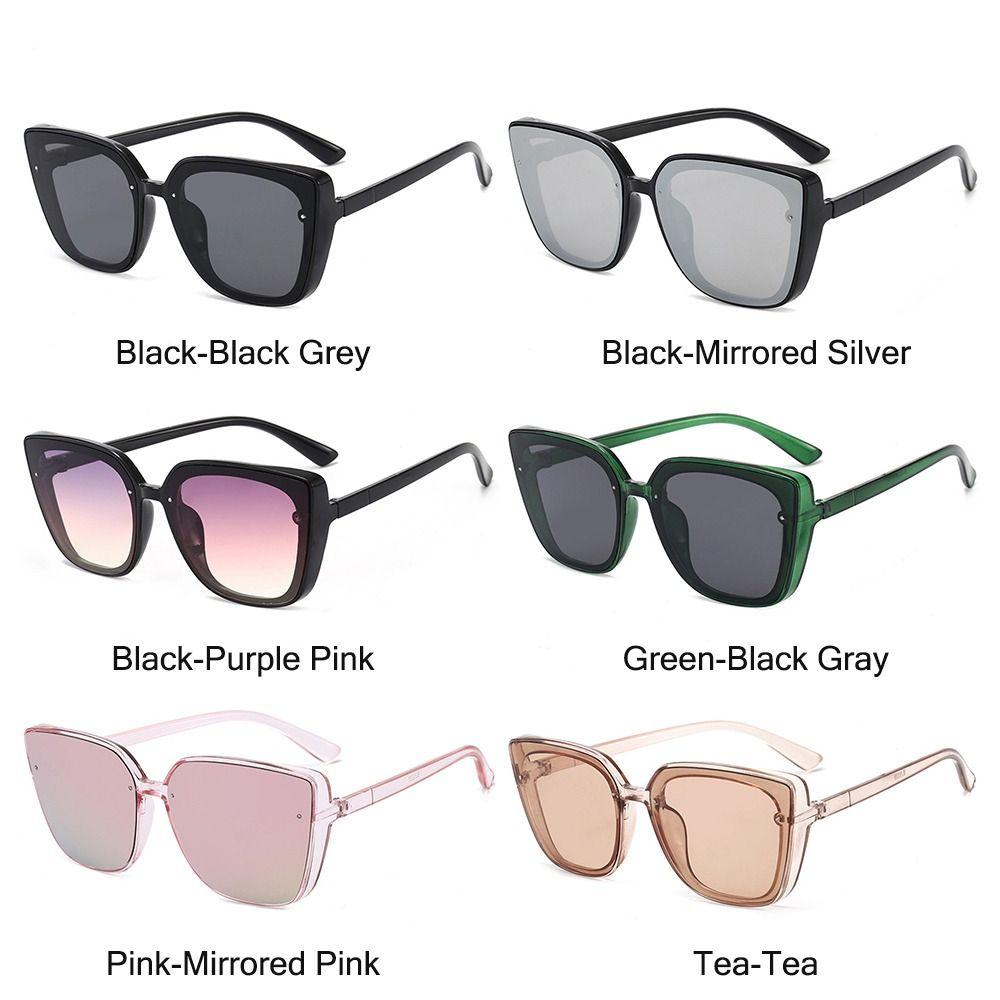 UV400 Protection Cat Eye Sunglasses Trendy Oversized Black Driving Shades Sun Glasses Beach/Travel/Streetwear