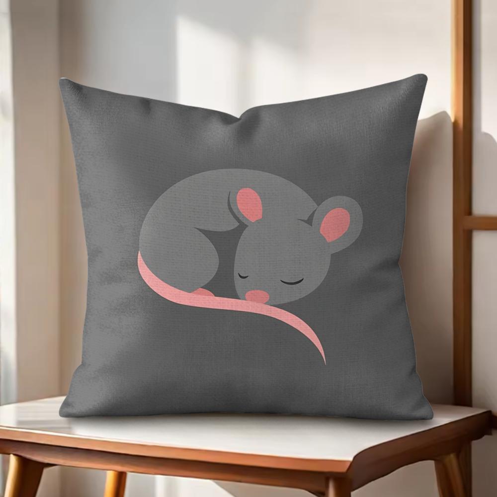 

Cute Animal Cushion Cover Natural Linen Organic Fabric DoubleSided Printing Couch Pillow Covers Home Decor 30x30cm