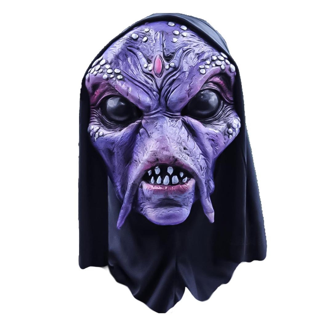 Scary purple alien latex mask