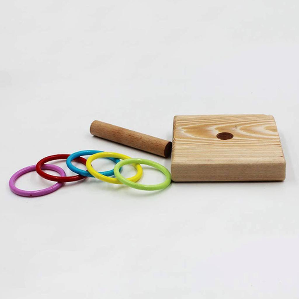 Bird Stacking Toy Parrot Training Toy Ringtoss Toy Tiny Ringtoss Small Finger Toy Intelligence Mini Ringtoss Set