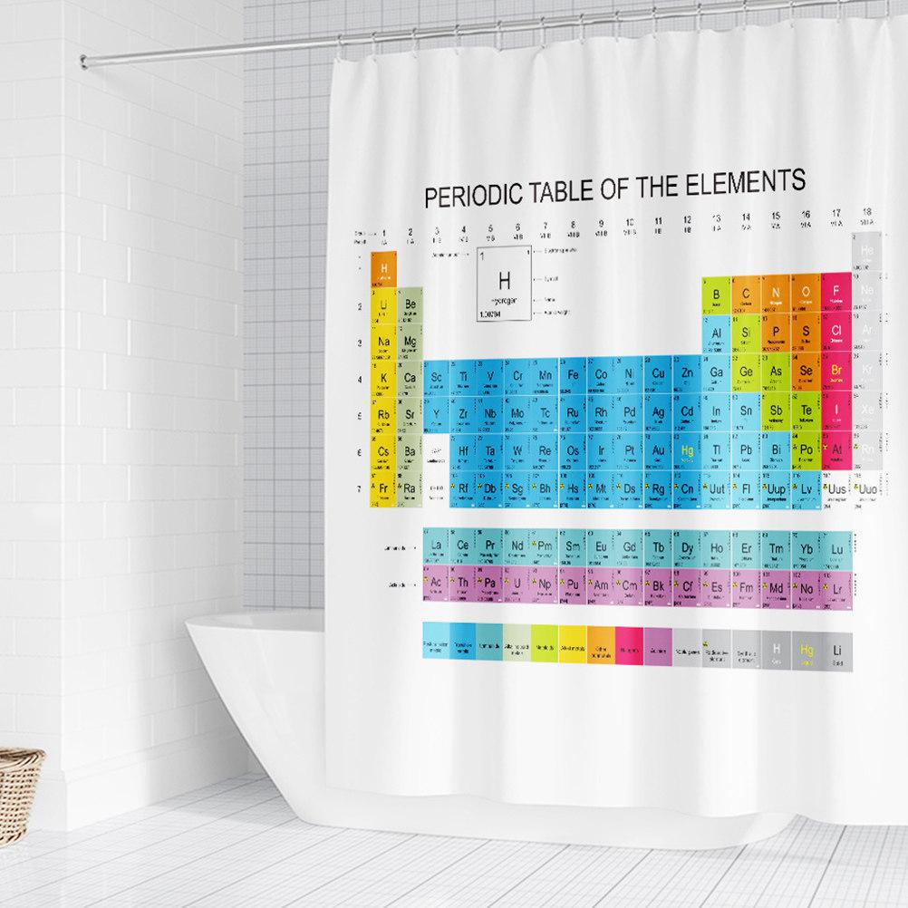 Periodic Table Pattern Shower Curtain 180x180cm Waterproof Opaque Bath Curtain Bathroom Decoration Shower Curtains 180x150cm