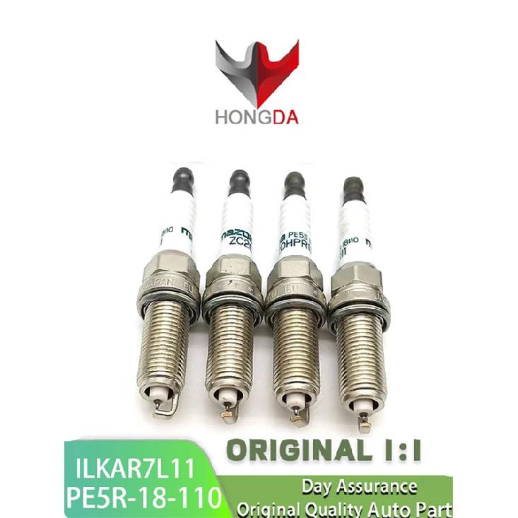 HONGDA  Iridium Spark Plug PE5R-18-110 ILKAR7L11 94124 for Mazda 3 6 CX-3 CX-5 CX-30 MX-5 Miata 2.0L 2.5L PE5R18110
