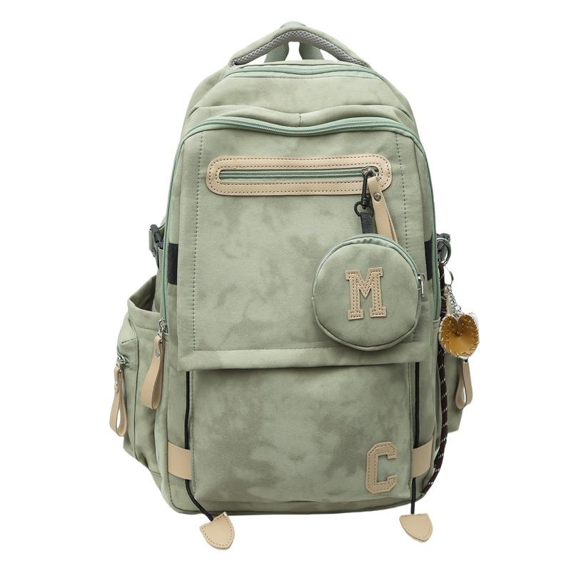 Junior High School Student Schoolbag Men's Large Capacity Backpack Print Women's Travel Backpack with Coin Purse
