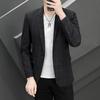 Herren Freizeit Leichter Karierter Ein-Knopf Revers Blazer