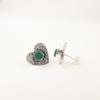 Rare Green Onyx Gemstone 925 Sterling Silver Jewelry Oxidized Handmade Studs0.6" EE-143-10