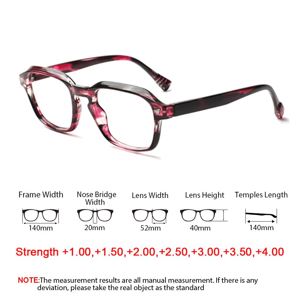 TRUEZING Reading Glasses for Men Women Rectangular Spring Hinges Comfortable and Durable Prescription Eyeglasses