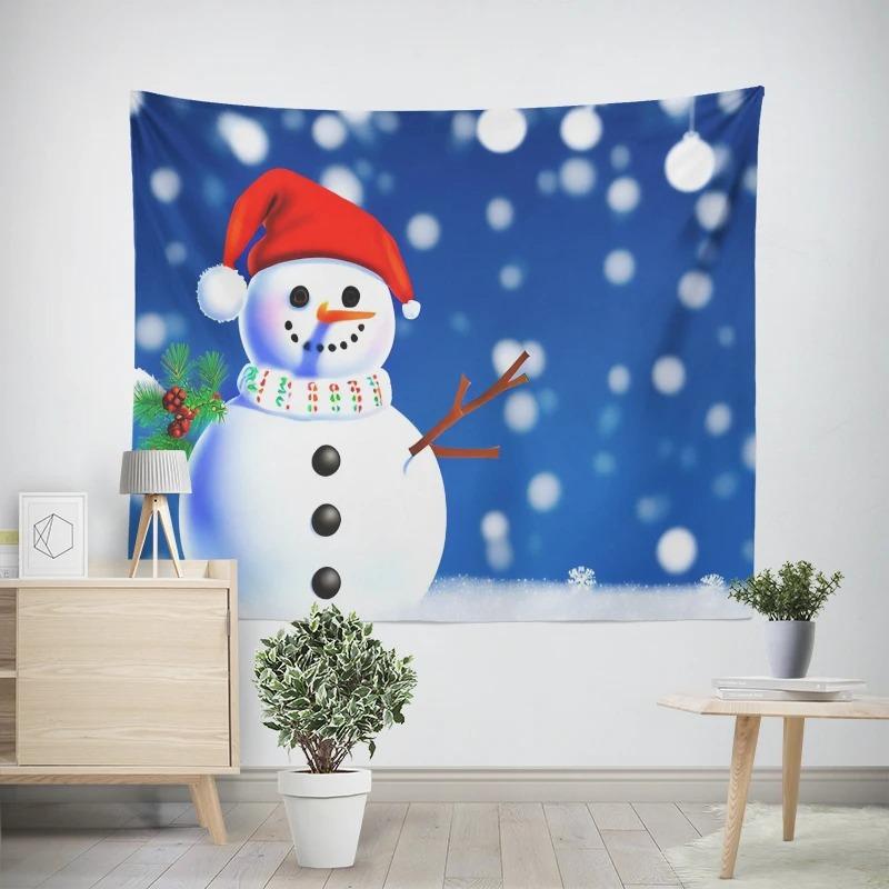 Neujahr Weihnachtsthema Schneemannmuster Wohnzimmer Schlafzimmer Dekotapisserie