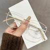 Square Frame Anti-blue Flat Light Mirror Without Makeup Fashionable Gold Silk Simple Glasses For Women  Myopia Glasses Frame
