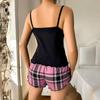 European & American Style Milk Silk Print Camisole & Shorts Pajama Set