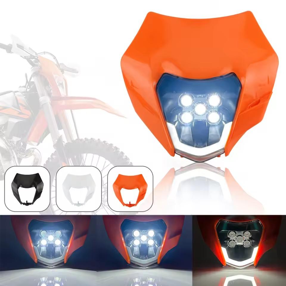 Motorcycle LED Headlight Mask for KTM 2012 2013 2014 2015 2016 EXC SX XC XCF XCW 125 To 500 Enduro DirtBike Headlamp Plate Parts