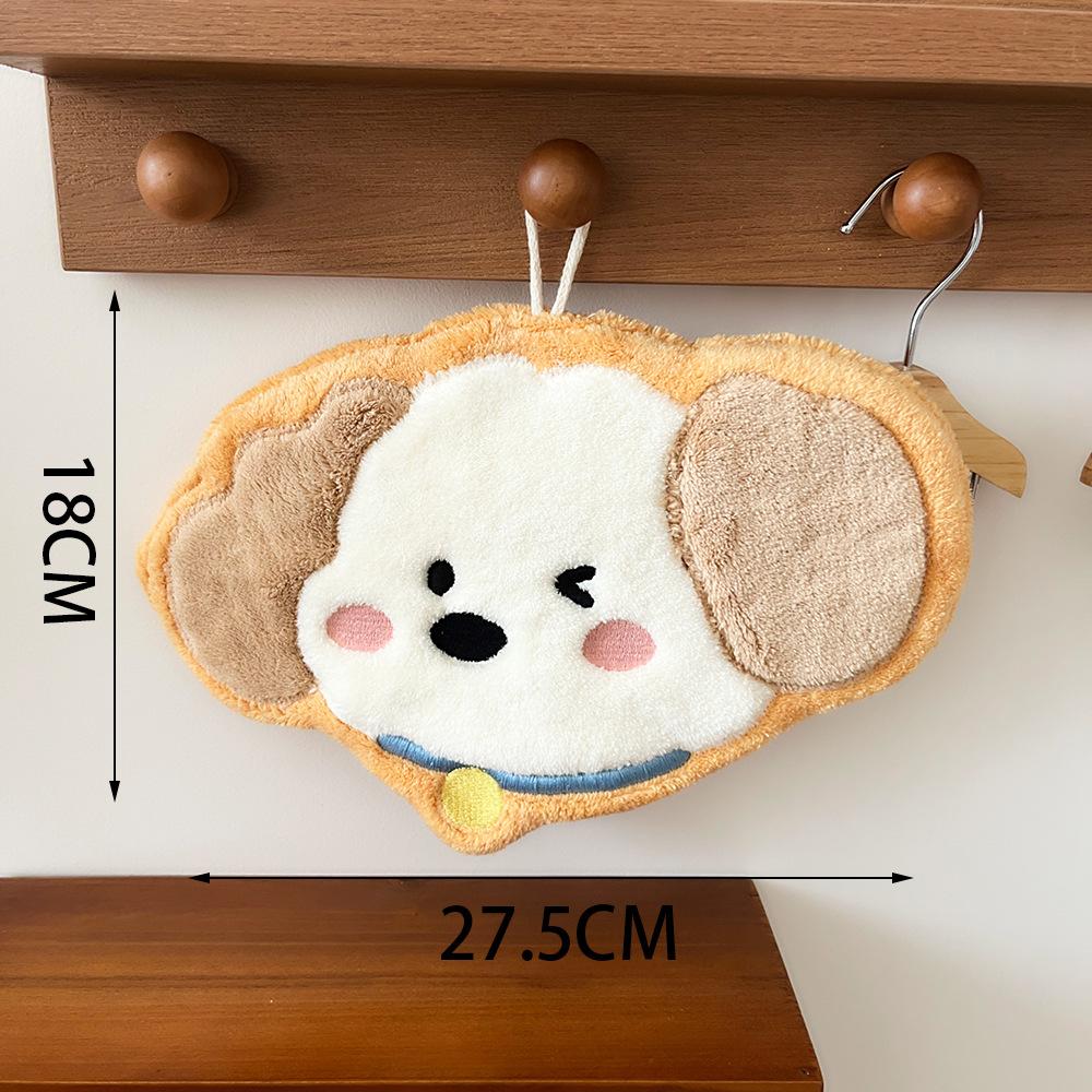 Cat-Shaped Coral Fleece Dopamine Hand Towel Super Absorbent Soft Touch, Space-Saving Vertical Design for Bath & Kitchen Decor