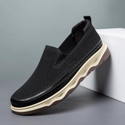 Men's Shoes Autumn Fly Woven Casual Shoes Soft Soled Comfortable Oversized Shoe, Men's Shoes
