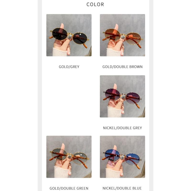 Ladies' sunglasses, men's and women's retro oval small frame sunglasses