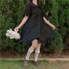 Summer Sundress Lolita Dress Kawaii Peter Pan Collar Cute Ruffle Puff Sleeve Dress
