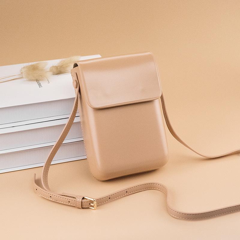 Umhängetaschen für Damen mit Klappe, Mini-Schultertaschen aus PU-Leder und Handtaschen für Mädchen, Damentelefon, einfache, solide Designertasche