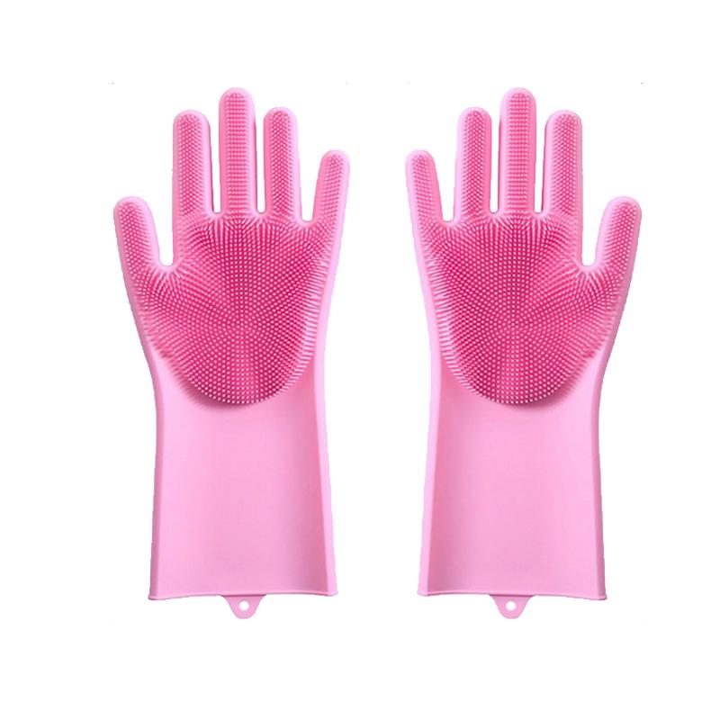 

Pet Grooming Cleaning Gloves Dog Cat Bathing Glove Anti-scratch Anti-bite Pet Bath Gloves Soft Silicone Hand Protection Tool розовый