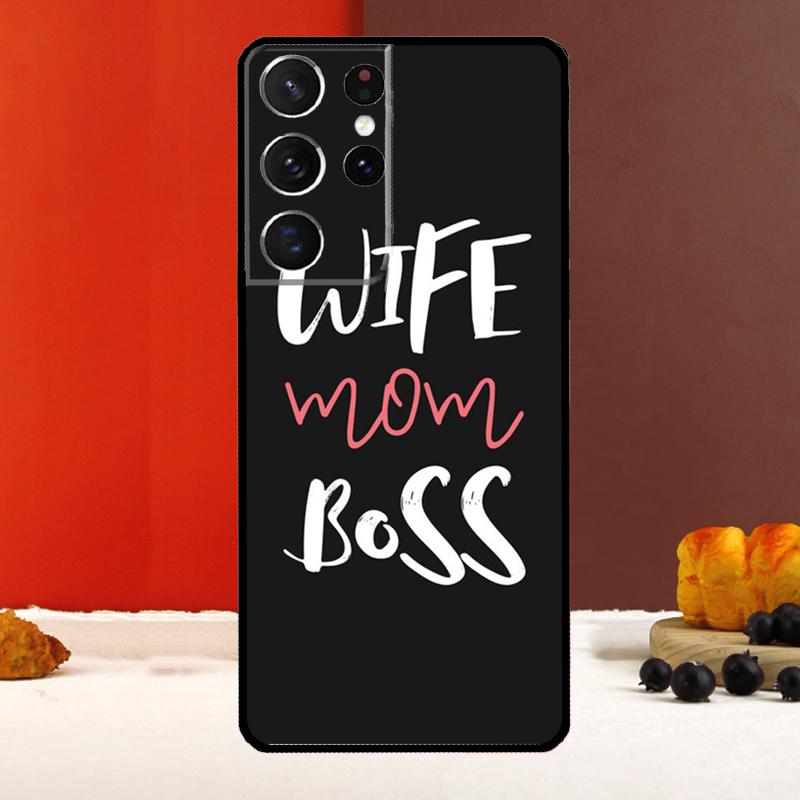 Wife Mom Boss Cover For Samsung Galaxy S25 S24 Ultra S22 S23 Plus S20 S21 FE S9 S10 S25 FE Phone Case