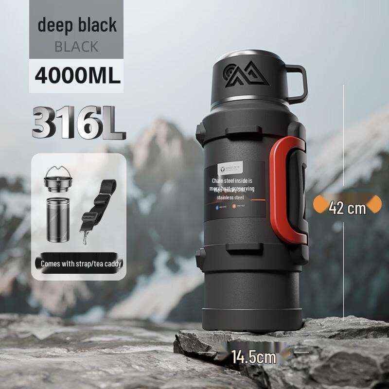 ENIVAL 4.0L Portable 316SS Insulated Tea Flask