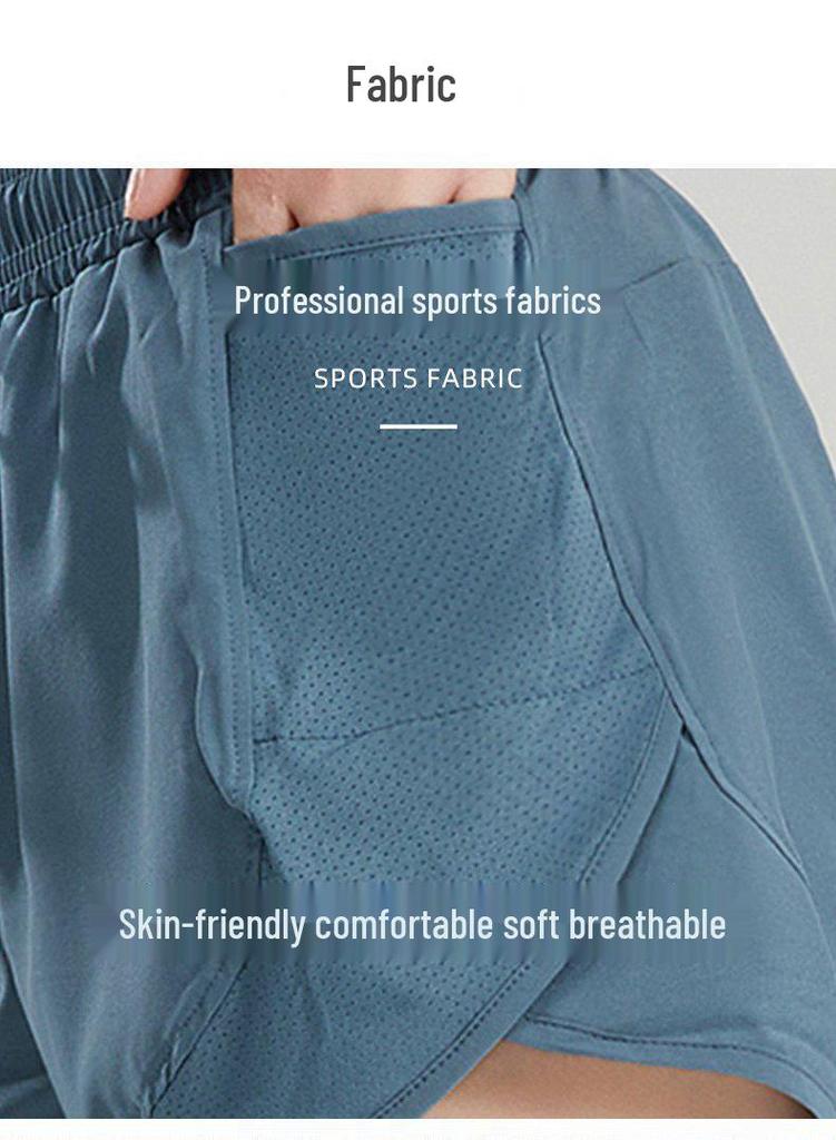 Women's Quick-Dry Loose Two-Piece Sports Shorts: Anti-Exposure, Running, Training, Yoga 5-Point Fitness Pants