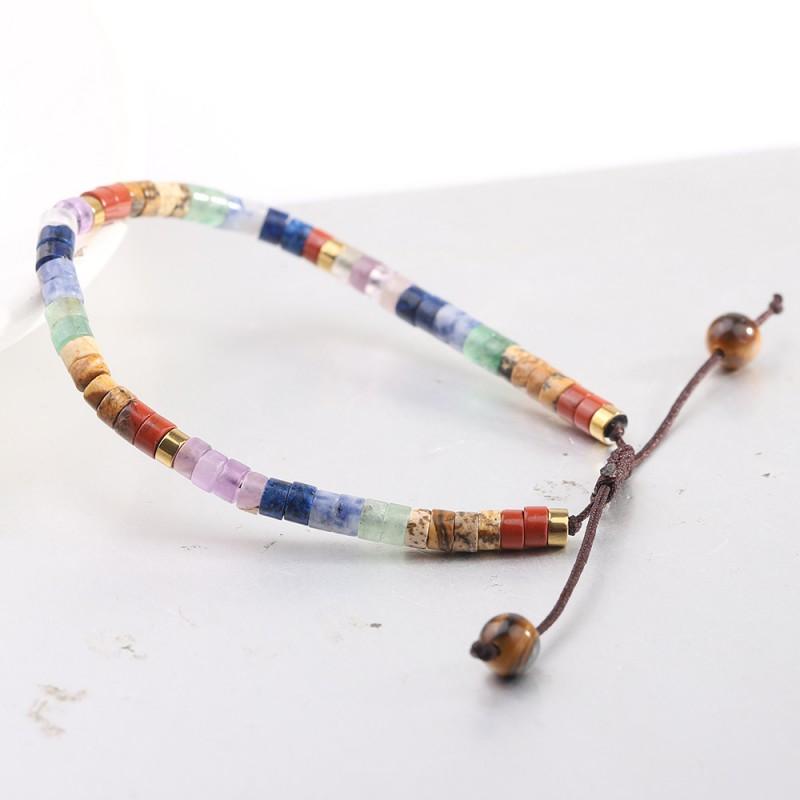 Natural Stone Beaded Adjustable Bracelet Women Minimalist Geometric Design Handmade Crystal Jewelry