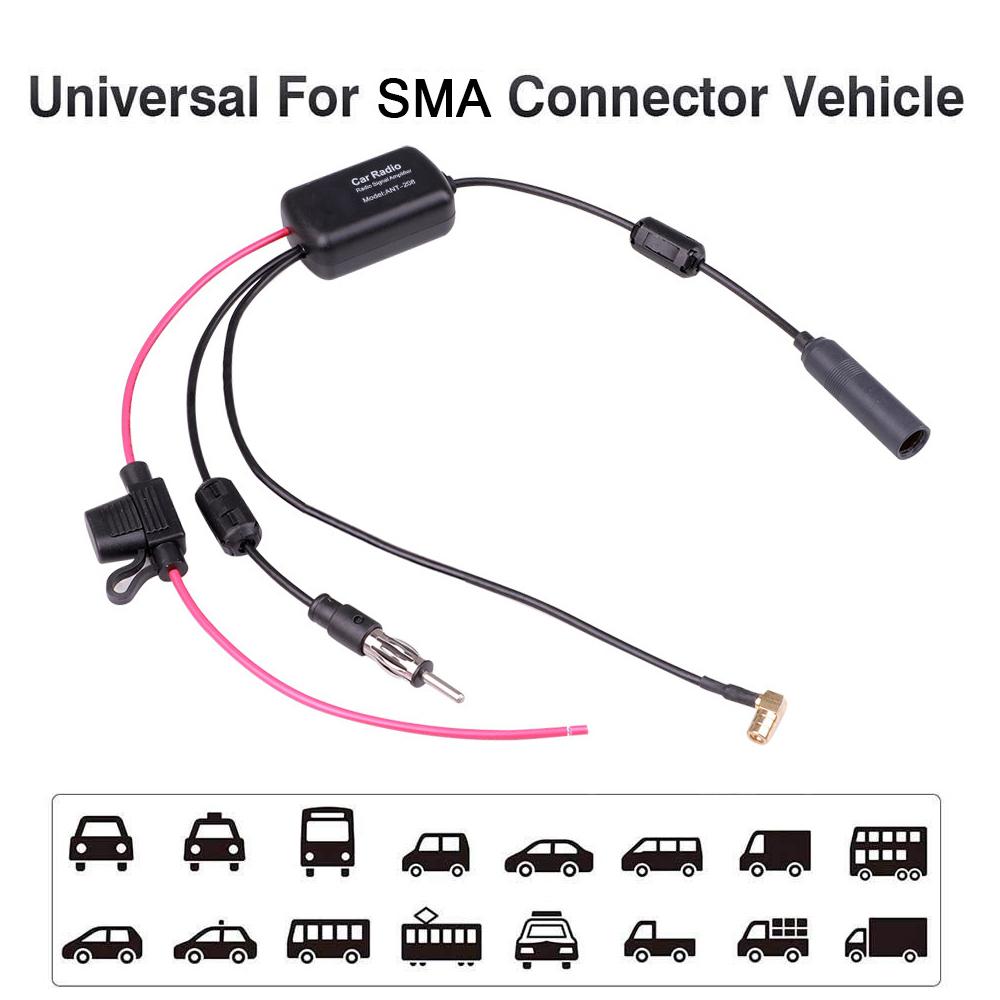 12 V Araba Radyo Anteni Amplifikatör DAB + FM Araba Radyo Anti-parazit Amp Sinyal Güçlendirici Otomatik Tekne için