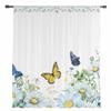 Watercolor Flower Plant Butterfly Sheer Curtains For Living Room Kitchen Window Curtains Bedroom Tulle Voile Curtains
