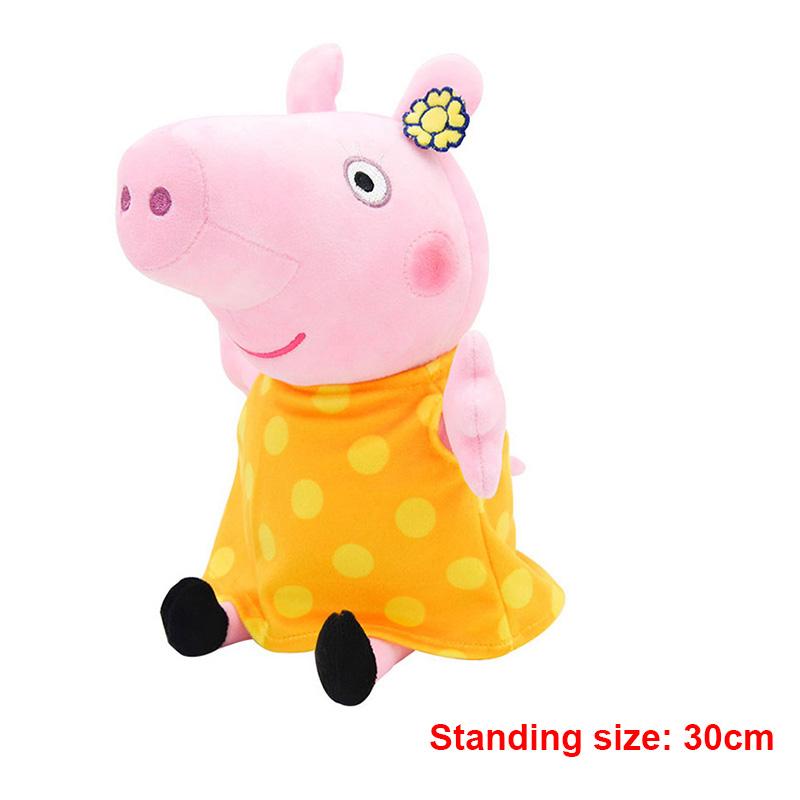 30cm Cartoon Pig Family Plush Toy Set George Dinosaur Pink Parents Dolls Soft Stuffed Animals Kids Birthday Gift Decor