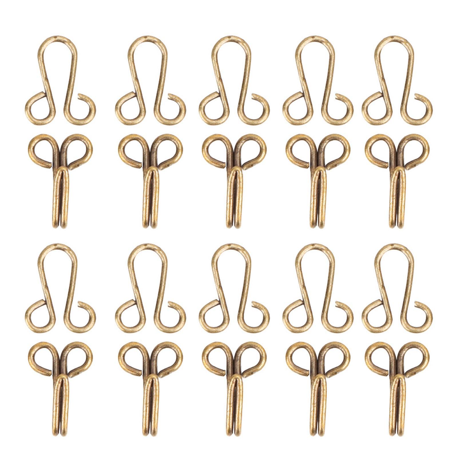 Kaisai Bronze 10 Pcs Fur Coat Hook Fasteners Sew For Over Coat Underwear