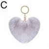 Large Heart Pompom Key Chain For Women Rainbow Plush Ball Keychain Car Bag Pendant Fashion Jewelry Fluffy Love Pompons Keyring
