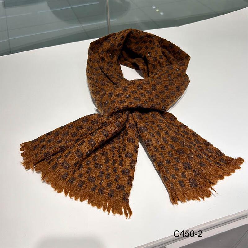 

G·TENNA Женский кашемировый шарф NX-C450 Классическая клетка Золотая нить 165x27 CM