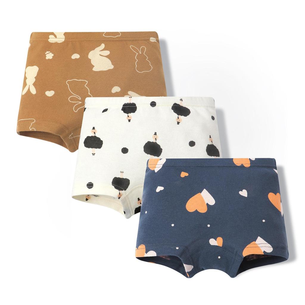 Girls' Pure Cotton Cartoon Boxer Briefs - Breathable School Shorts