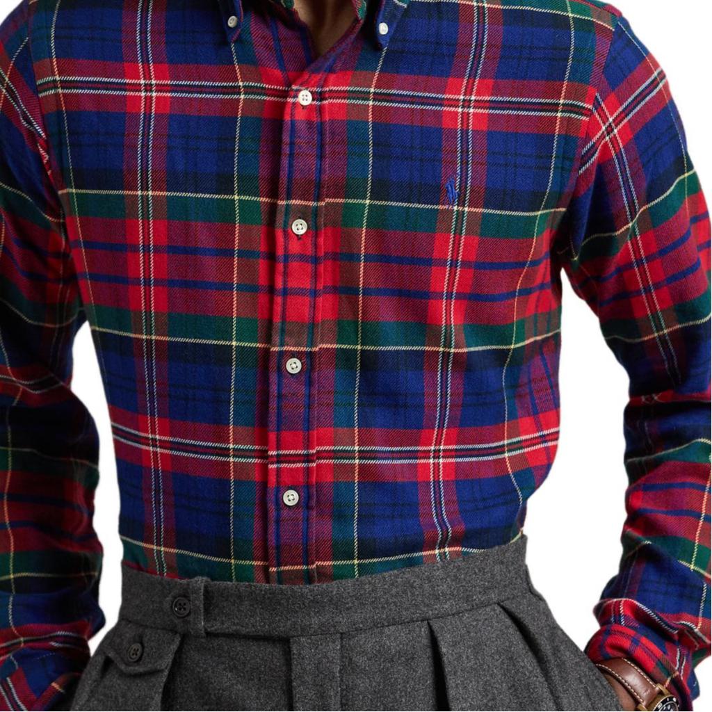 Polo Ralph Lauren FW24 Cotton Long Sleeve Check Shirt Men shirts Red MNPOWOV16823866-400