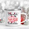 Love Heart Printed Camping Mug Valentine Party Juice Milk Cup Coffee Cups  Enamel Mugs Valentine's Day Gifts for Family Friends