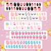 120Pcs Set Cute False Nails Full Cover Nail Tips for Children DIY Nail Art Kids Gift