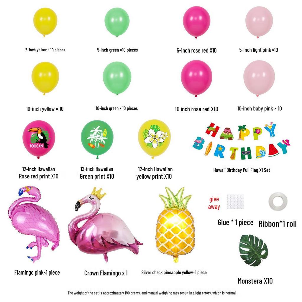 Hawaii Green Outdoor Party 10-inch Round Latex Balloons