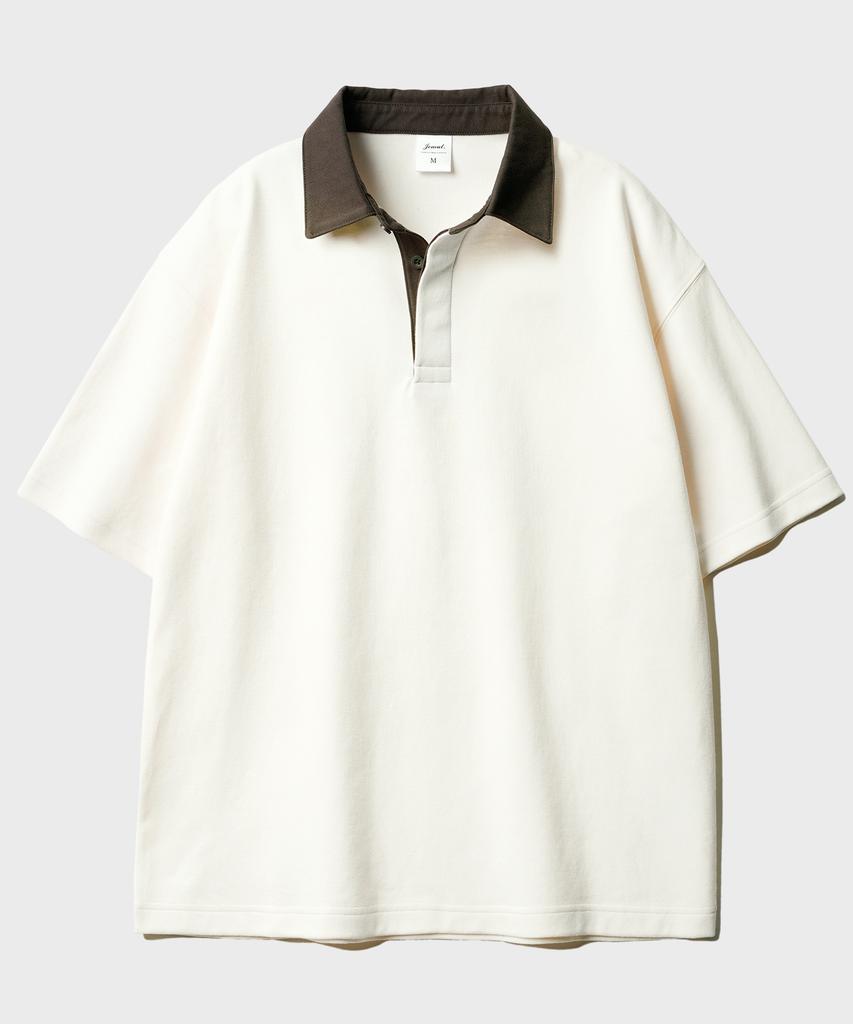 JEMUT [2Pack] Work Oversized Collared Short Sleeve T-Shirt Sost2568