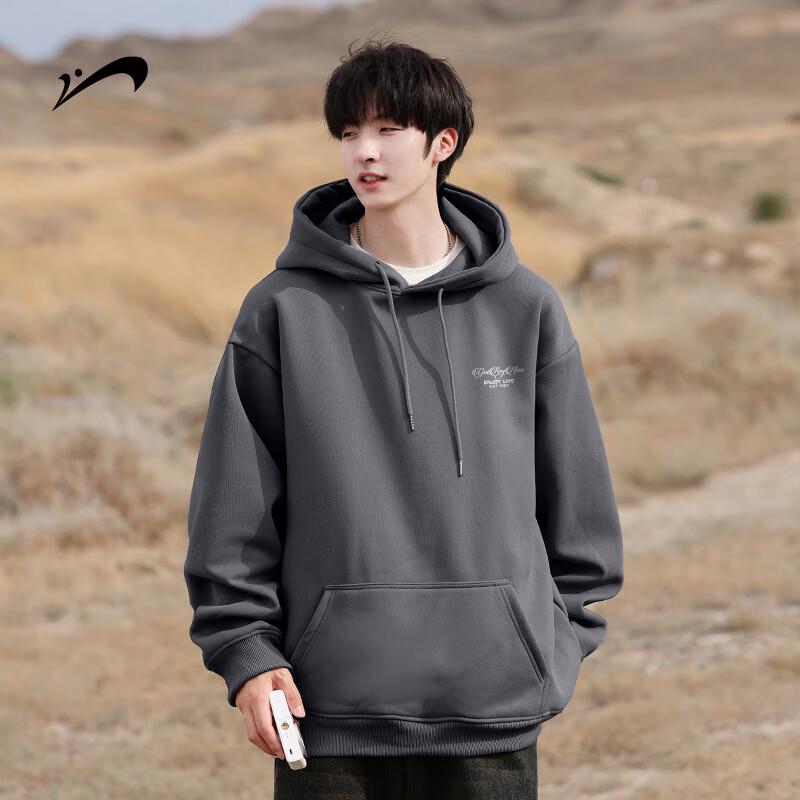 Guirenniao Unisex Loose Hooded Pullover Sweatshirt