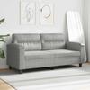 2 Seater Sofa Light Grey 140 Cm Microfiber Fabric
