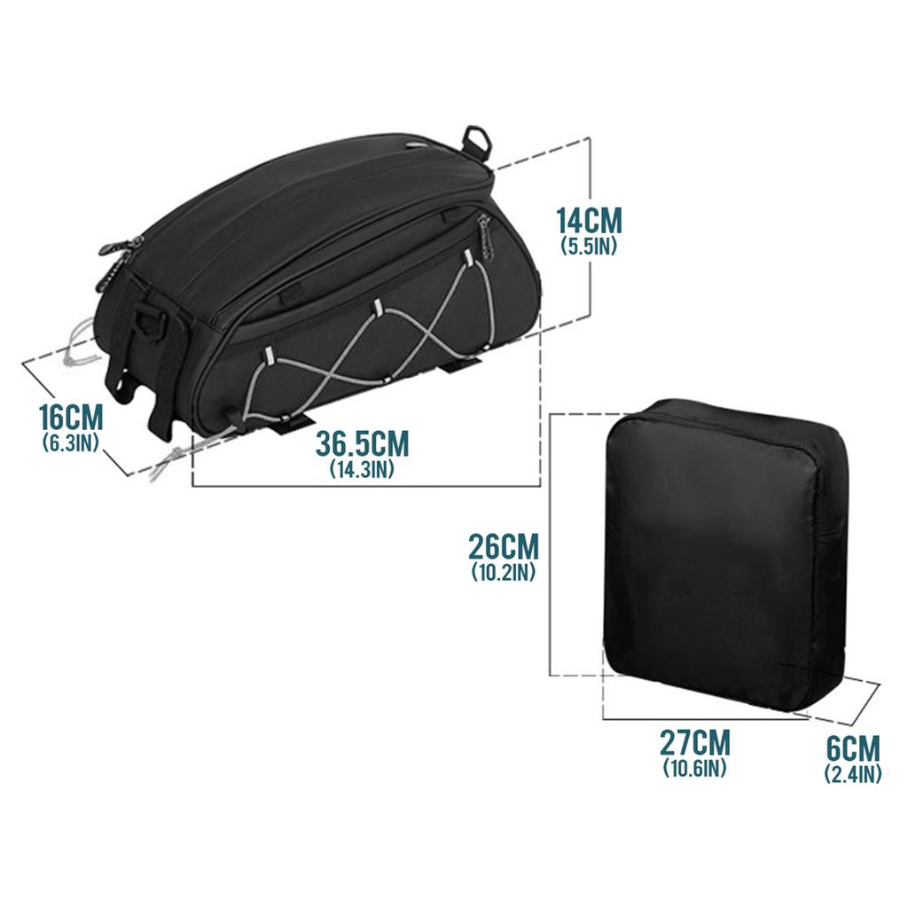 3 in 1 Fahrradgepäckträgertasche Gepäcktasche Wasserabweisende Fahrrad-Hinterradtasche Kühltasche mit 2 seitlichen Hängetaschen Fahrrad