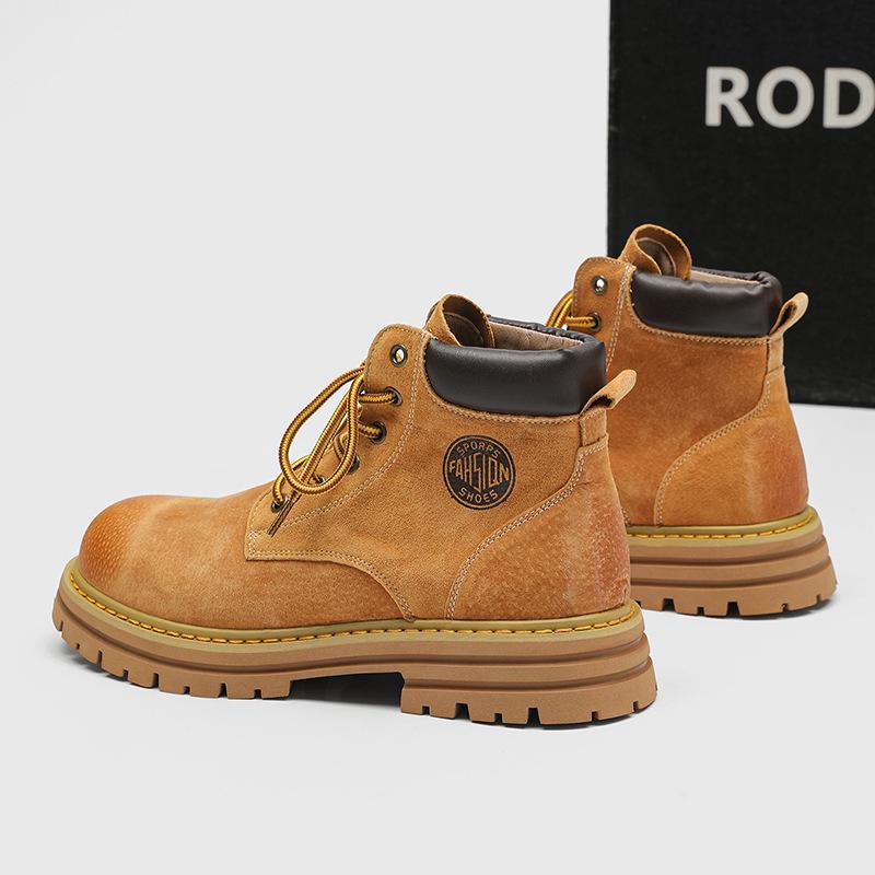 Autumn and Winter New Fashion Lace-up Martin Boots Thick-soled High-top Outdoor Tooling Boots Winter Velvet Boots 2345-H