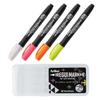 Shachihata Artline Irregular Marker 4 Markers with Brush, Keimura, Case, KLF-F/KM-4S1