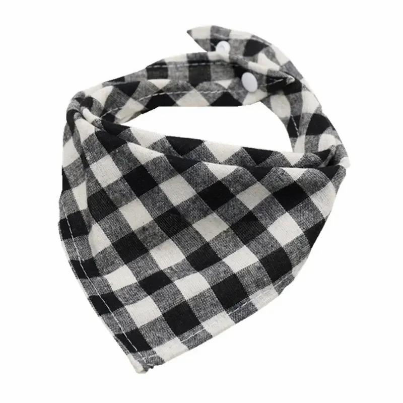 Cotton Baby Bibs Burp Cloth Scotland Style Triangle Baby Bibs Plaid Adjustable Baby Meal Bib Infant Bibs