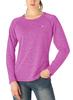 YSENTO Long Sleeve Sports Sun Round Size L Women's T-Shirt, Tennis, Golf, Protection, Stretch, Moisture-Wicking, Quick-Drying, Neck, Gym, Yoga,