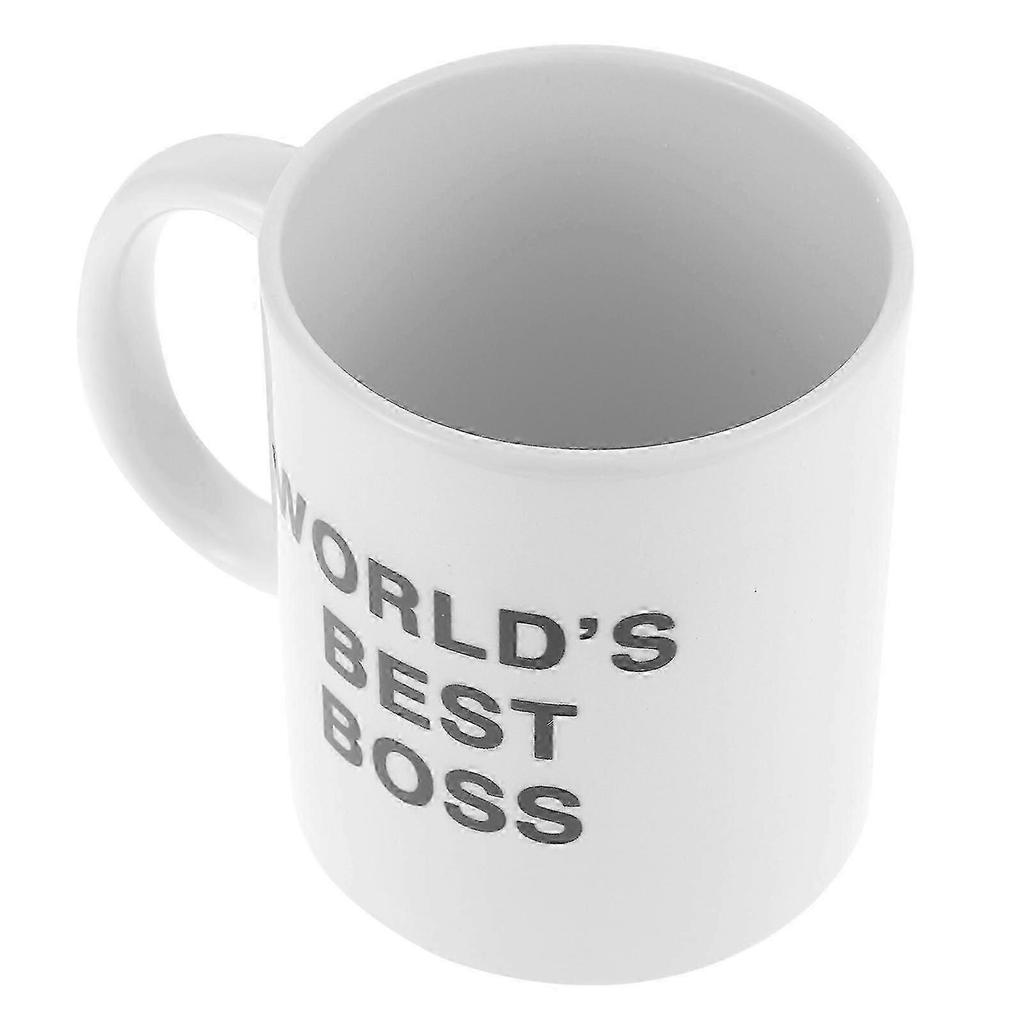 350ml Keramiktasse Dunder Mifflin Worlds Best Boss Wasserbecher Persönlichkeit Büro Kaffeetasse (Weiß) Neuankömmling