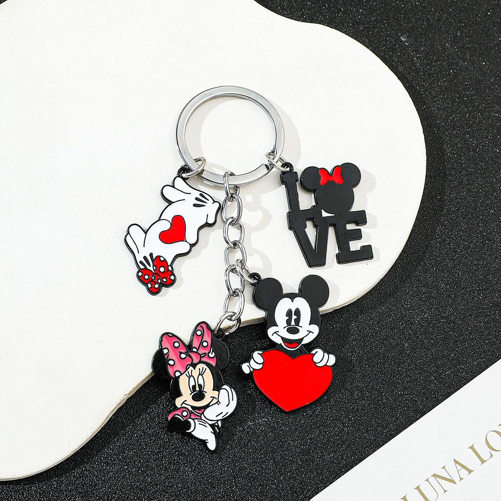 Disneys Adorable Minnie Mouse Heart shaped Pendant Keychain. Mickey s Romantic Charm Birthday Gift Travel Backpack Accessory