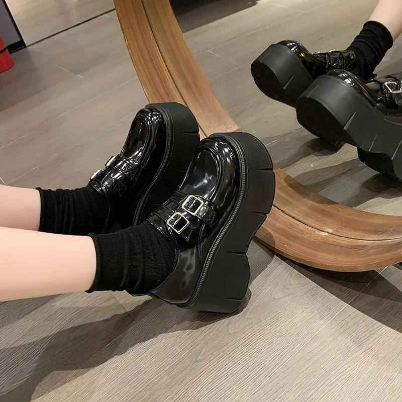 Fashion 2024Thick Bottom Loafer Increase Fashion Casual Simple Mary Jane Shoes Female Platform Slip on Women Shoes Zapatillas Mujer