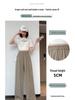 Ice Silk Women's High-Waist Pleated Wide-Leg Pants for Spring, Summer, and Autumn.