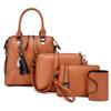 Solid Color Fringed Large-capacity Shoulder Bag Popular Fashion Portable Oblique Span Bag Splicing Bag