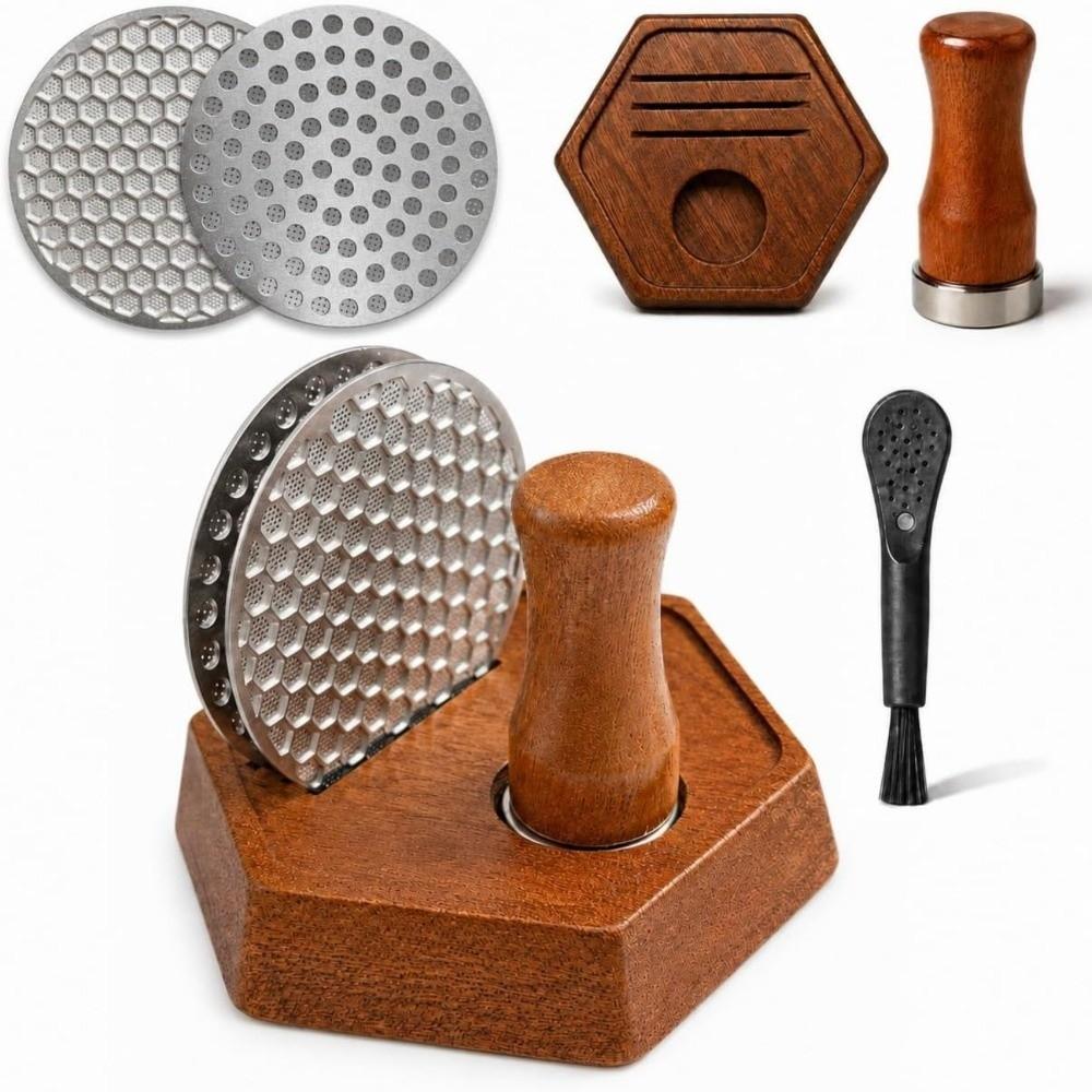 Dual Puck Screens Coffee Puck Screen Set Nylon Brush Portafilter Screen Kit Portafilter Setup